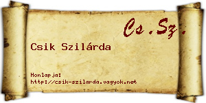 Csik Szilárda névjegykártya